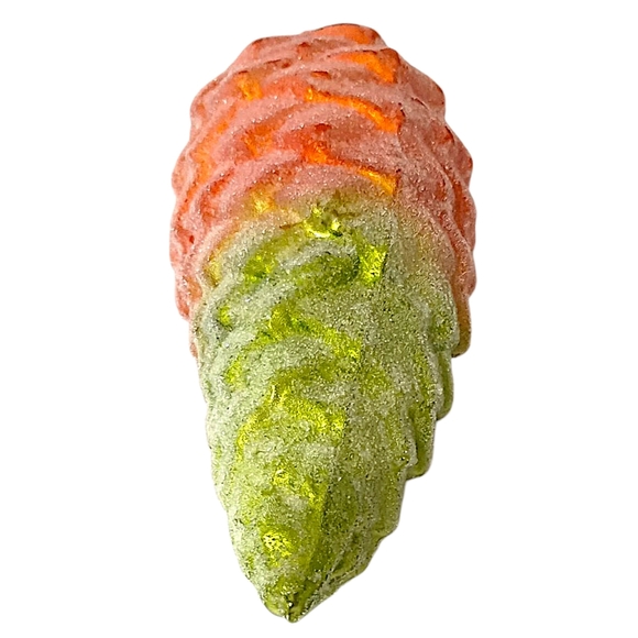 Christopher Radko Pinecone Ornament Sugared Ombre Peach Mint Green Glass Retired - Picture 3 of 16